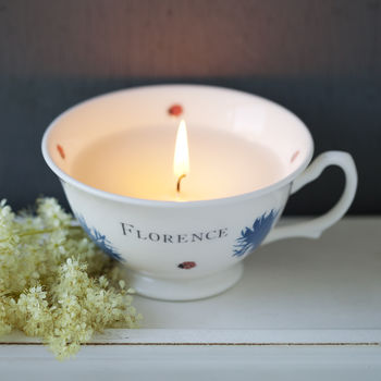 Bloom Candle In Personalised Hand Decorated Cup, 3 of 3