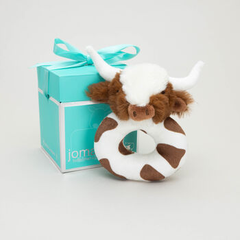Texas Longhorn Highland Cow Rattle, From Birth, Gift Boxed, 2 of 8