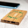 Personalised Floral Wreath Bamboo Power Bank, thumbnail 4 of 4