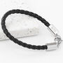 Personalised Sterling Silver Horseshoe Leather Bracelet, thumbnail 1 of 10