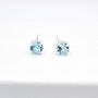 Sterling Silver Blue Topaz Claw Set Stud Earrings, thumbnail 2 of 4