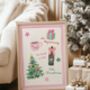 Pink Christmas Illustrations Print, thumbnail 1 of 3