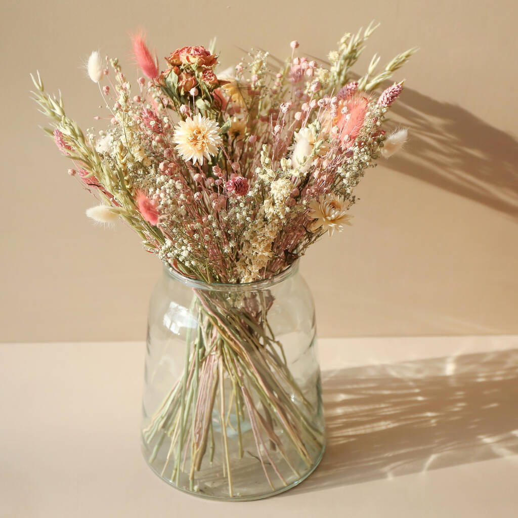 Luxury Vintage Pink Dried Flower Bouquet, 1 of 4