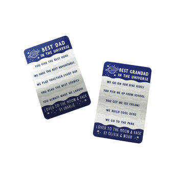 Reasons You Are The Best Dad In The Universe Personalised Metal Wallet Card, 4 of 6