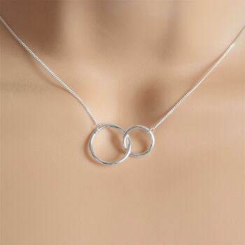 Double Circle Grandmother And Granddaughter Necklace, 5 of 6