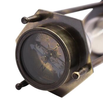 Bronze Hourglass With White Sand And Compass, 5 of 5