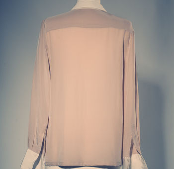 Claudia Silk Shirt With Contrast Collar And Cuffs, 3 of 3