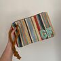 Personalised Rainbow Stripe Pouch Wristlet Clutch Bag, thumbnail 4 of 5