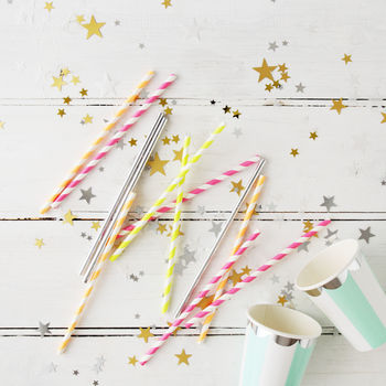 Colourful Neon Stripe Party Straws, 9 of 10