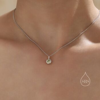 Sterling Silver Citrine Yellow Cz Bubble Pendant Necklace, 4 of 12