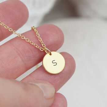 Monogrammed Round Tag Necklace, 5 of 12