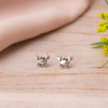 Sterling Silver Crab Stud Earrings, 4 of 9
