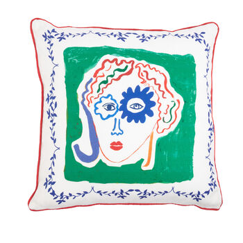 Piped Linen Cushion Cover 'The Woman's Head', 2 of 5
