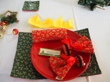 Red Holly Themed Reusable Christmas Crackers, 2 of 12