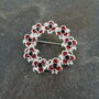 Poppy Red Flowers Wreath Brooch, thumbnail 2 of 4