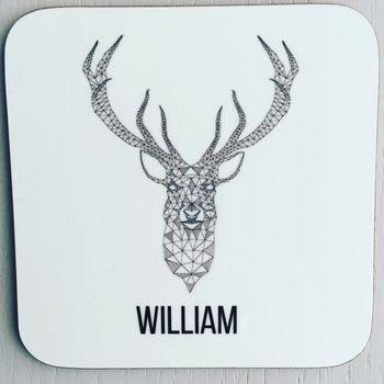 Personalised Geo Stag Coasters, 2 of 2