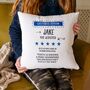 Personalised 'Customer Review' Cushion Funny Gift For Men, thumbnail 1 of 12