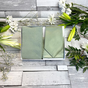 Dusty Sage Wedding Tie Set, 6 of 10