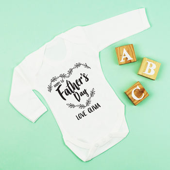 Personalised First Father's Day Mono Bodysuit, 9 of 12