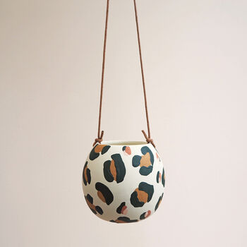 Leopard Print Round Hanging Plant Pots, 9 of 10