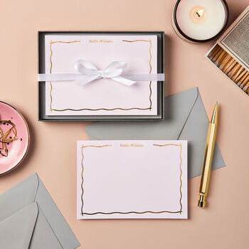 Personalised Wavy Gold Luxury Notecards, 5 of 7