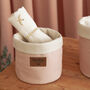 Organic Cotton Bloom Pink Nursery Basket, thumbnail 2 of 4