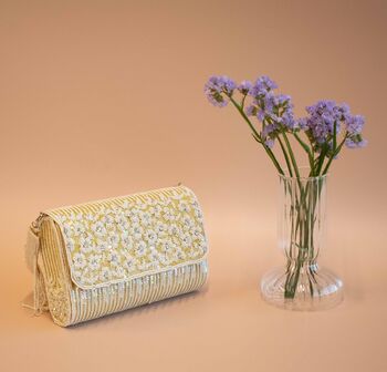 Eva Beige Floral Clutch, 2 of 3