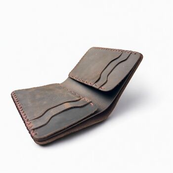 Personalised Handcrafted Leather Wallet Gift For Him, 7 of 12