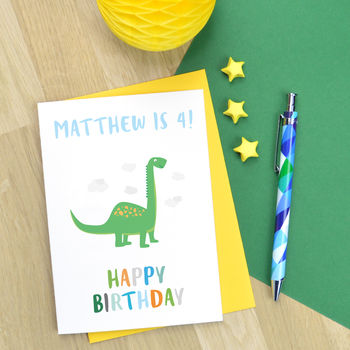 Personalised Dinosaur Birthday Card, 2 of 3