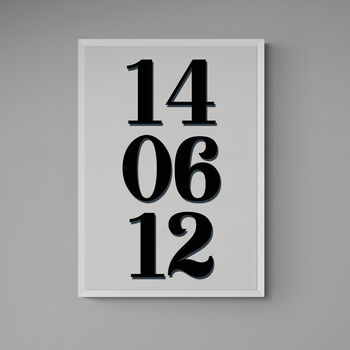 Personalised Special Date Grey And Black Wall Art, 4 of 5