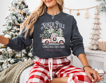 North Pole Christmas Tree Farm Sweatshirt, 9 of 12