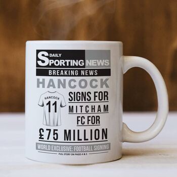 Personalised Newspaper Football Mug, 7 of 10