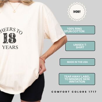 Personalised Cheers To 18 Years Milestone T Shirt, 4 of 12