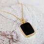 'The Rectangle' Black Onyx Gold Plated Necklace, thumbnail 1 of 9
