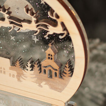 Santa's Flight Snow Globe 3D Christmas Tree Decoration, 6 of 7