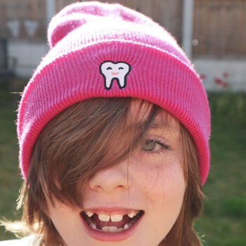 Cute Tooth Embroidered Kids Beanie, 2 of 5