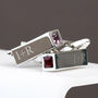 Birthstone Personalised Bar Cufflinks, thumbnail 1 of 12