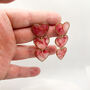 Pink Marbled Heart Statement Stud Earrings, Valentines, thumbnail 7 of 11