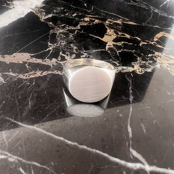 Gold Plated Solid Sterling Silver Circular Signet Ring, 7 of 8
