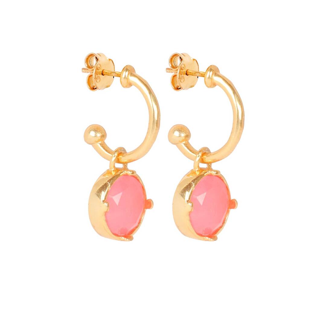 Blushing Pink Crystal Hoop Earrings, 1 of 4