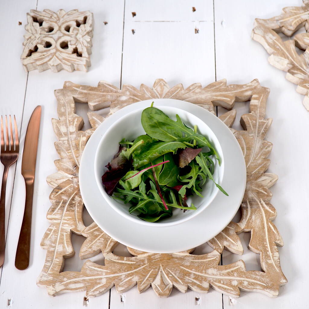 Natural Wooden Placemats Set Four By Za Za Homes