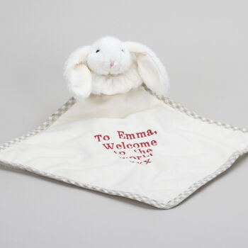 Personalised Embroidery Bunny Cream Toy Soother, Boxed, 5 of 12