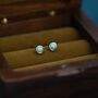 Sterling Silver Tiny Green Opal Stud Earrings, thumbnail 3 of 12