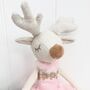 Christmas Linen Ballerina Reindeer Soft Toy, thumbnail 3 of 3