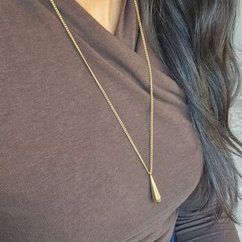 Waterdrop Necklace Gold, 6 of 7