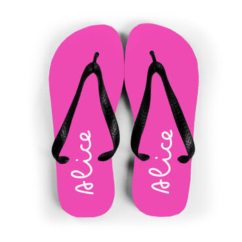 Personalised Pink Summer Style Flip Flops, 4 of 6