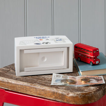 Personalised Football Themed Money Pot Piggy Bank, 8 of 9