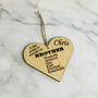 Personalised Wooden Heart – Cheeky Brother Joke Gift, thumbnail 1 of 3