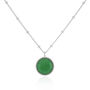 Barcelona Silver May Birthstone Necklace Chrysoprase, thumbnail 3 of 4