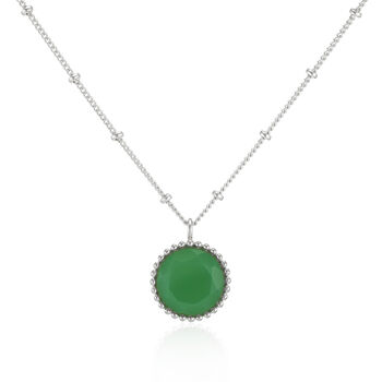 Barcelona Silver May Birthstone Necklace Chrysoprase, 3 of 4